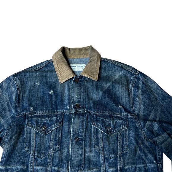 Y2K Polo Ralph Lauren Denim & Supply Distressed Trucker Jacket Large - Picture 3 of 12